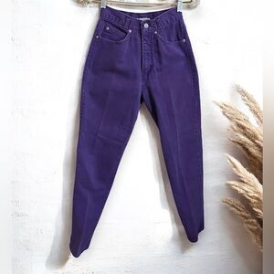 Vintage 90s Skoozi Purple Denim High Rise Straight Leg Western Cowgirl Jeans 25